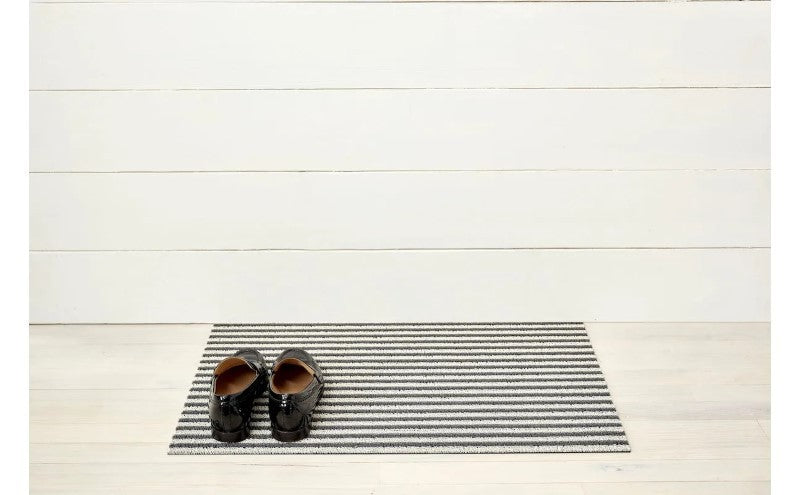 Chilewich Breton Stripe Shag Mat, Gravel