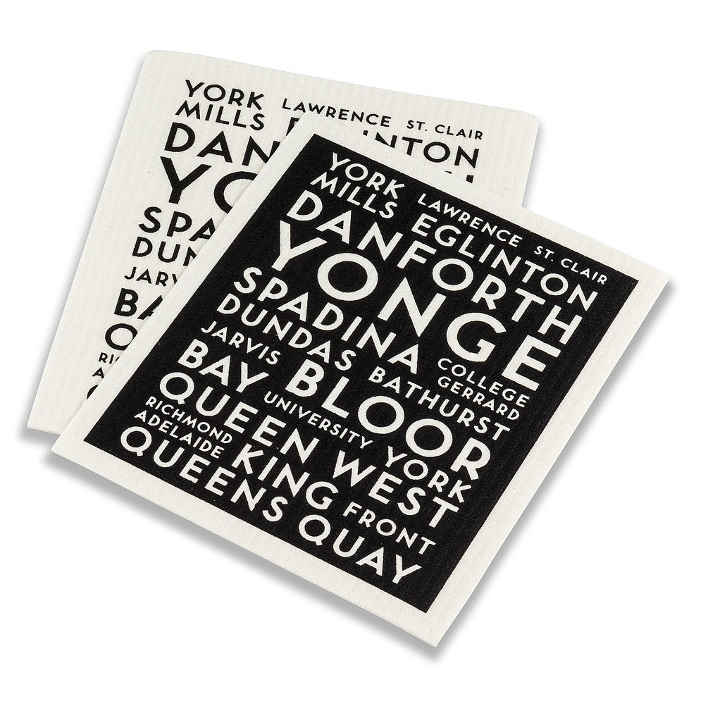 YYZ Swedish Dishcloth, Set of 2