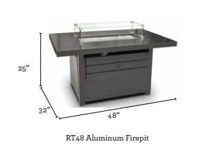 Art Garden Aluminum Rectangular Firepit Coffee Table