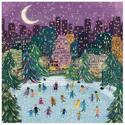 Merry Moonlight Skaters Puzzle, 500 Piece