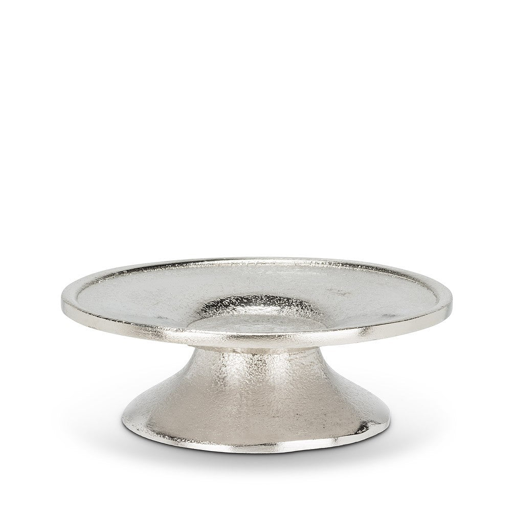 Silver Low Pillar Candle Holder