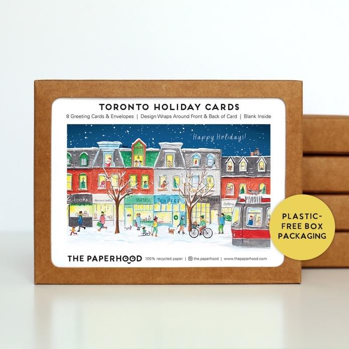 Toronto Queen Street Wraparound Holiday Cards, Box of 8