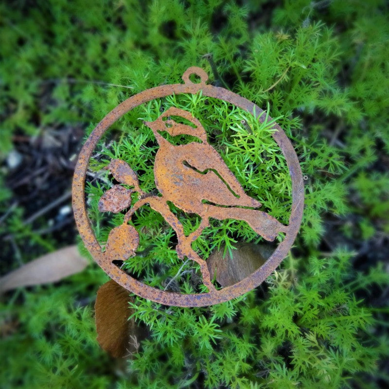 Rusty Black-Capped Chickadee Steel Ornament, 3&quot; Dia