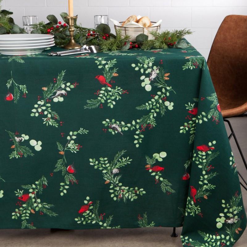 Forest Birds Cotton Tablecloth
