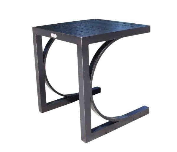 Monaco Outdoor 20&quot; Square Side Table - Dark Rum