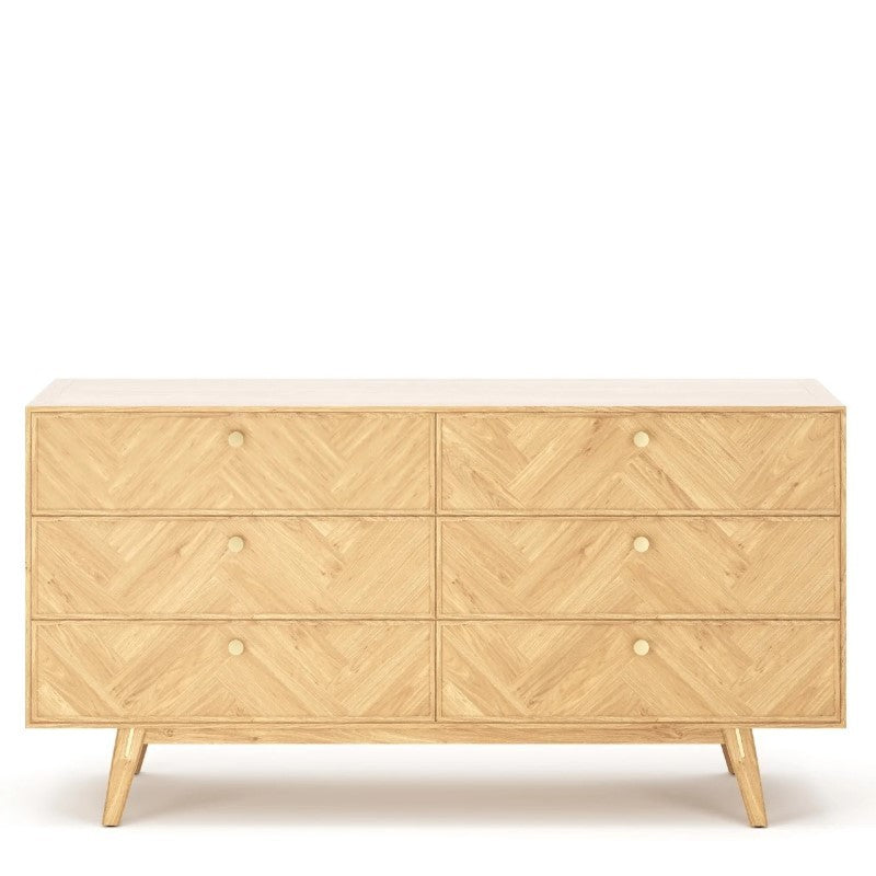 L.H. Imports Colton 6 Drawer Dresser - Natural