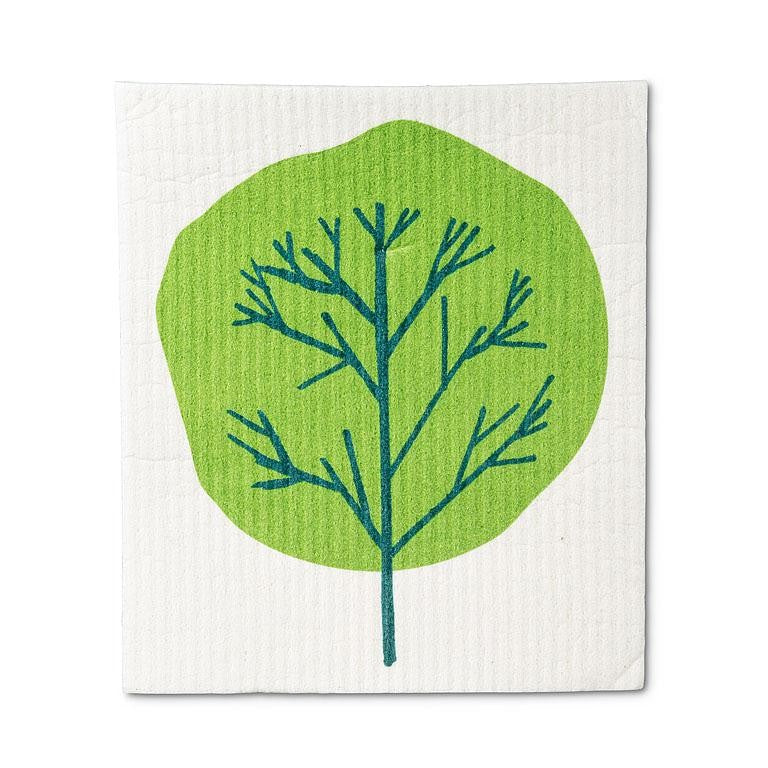 Green Trees Swedish Dishcloth, Set of 2
