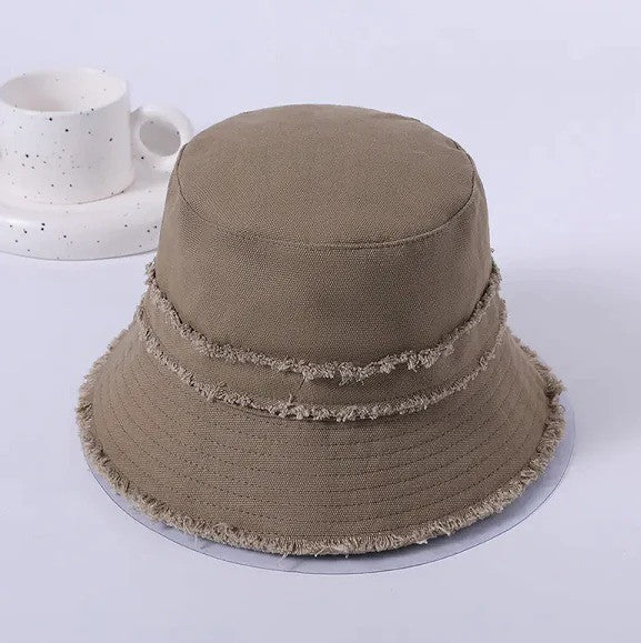 Fringed Cotton Bucket Hat