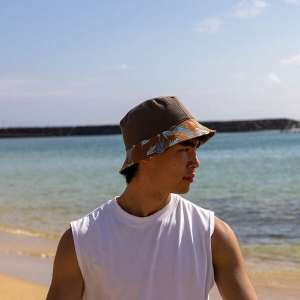 Charcoal/Tropical Reversible Bucket Hat