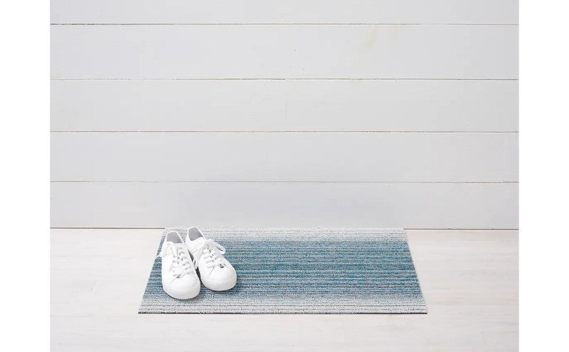 Chilewich Fade Stripe Shag Floor Mat, Lagoon