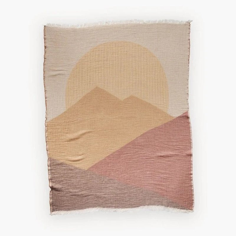 Pokoloko Sunset Turkish Cotton Throw Blanket