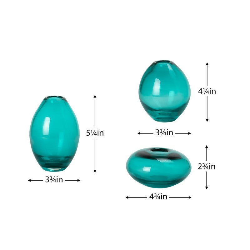 Mini Turquoise Glass Bud Vase