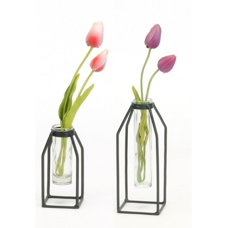 Black Iron Stand Vase