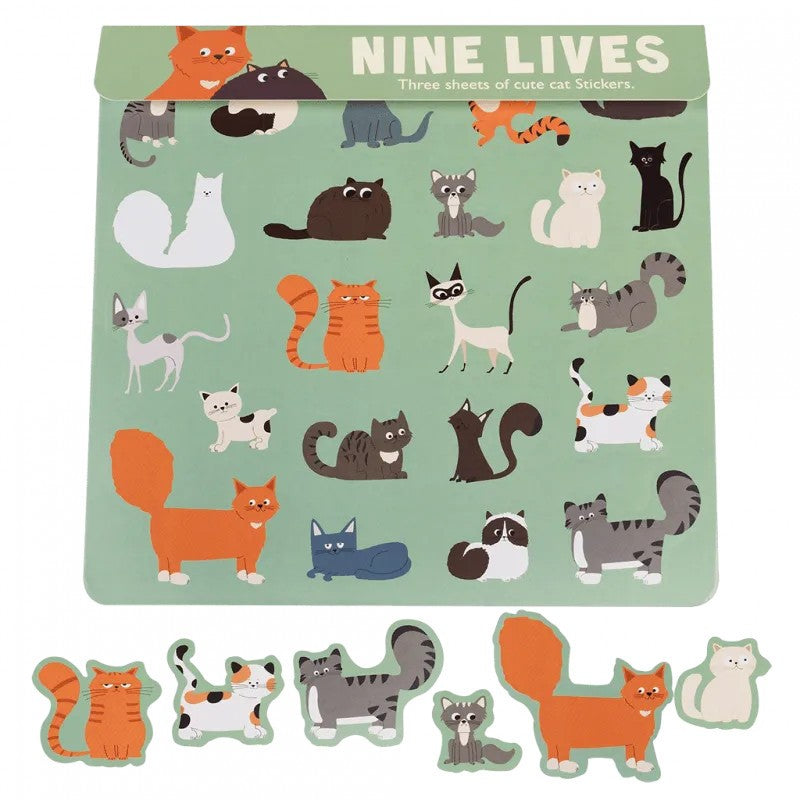 Rex London Nine Lives Stickers, 3 Sheets