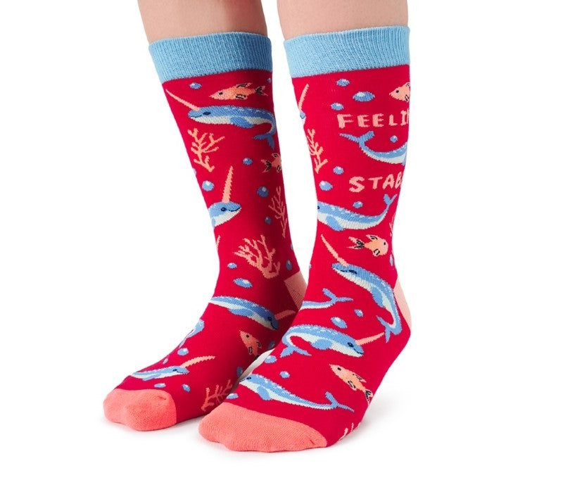 Naughty Narwhal Socks - SM