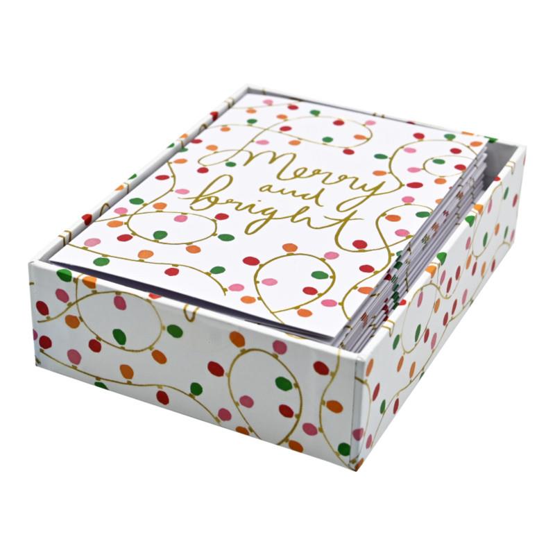 Merry and Bright Small Holiday Cards, Box of 20