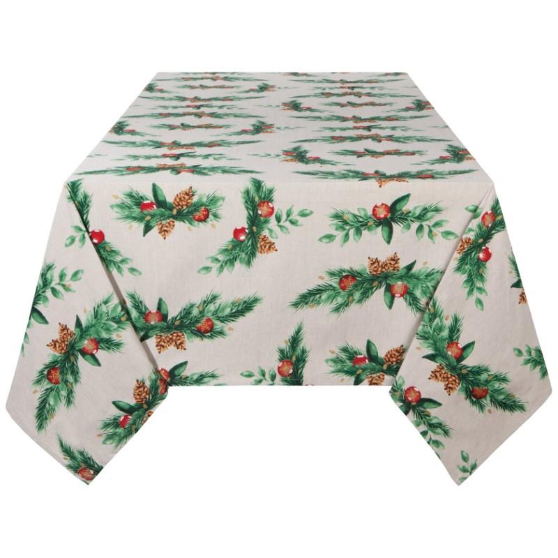 Deck The Halls Cotton Tablecloth