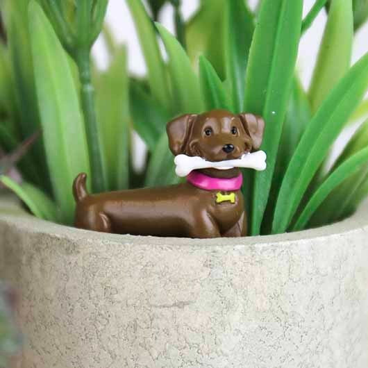 Mini Plant Pot Adorable Dogs, Set of 4