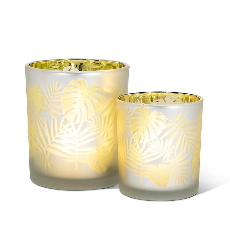 Large Frost Leaf Tealight Holder