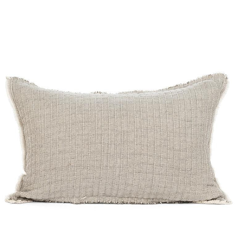 Kantha Overstitch Pillow, 16&quot; x 24&quot;