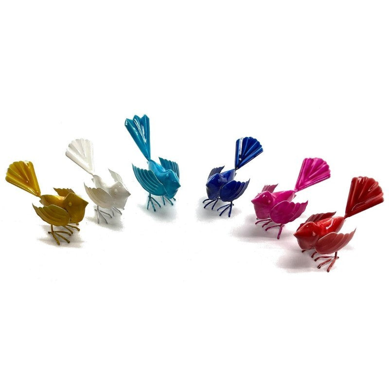 Iron Embossed Enamel Standing Birds, 6"