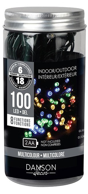 100 LED Multi Function String Lights W/Timer