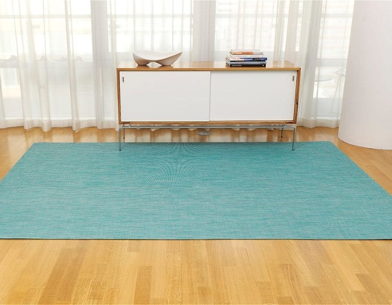 Chilewich Mini Basketweave Woven Floor Mat, Turquoise