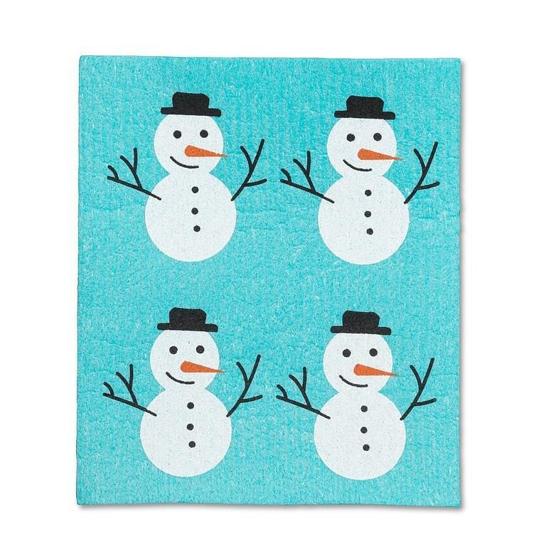 Snowman Swedish Dishcloth, Set of 2