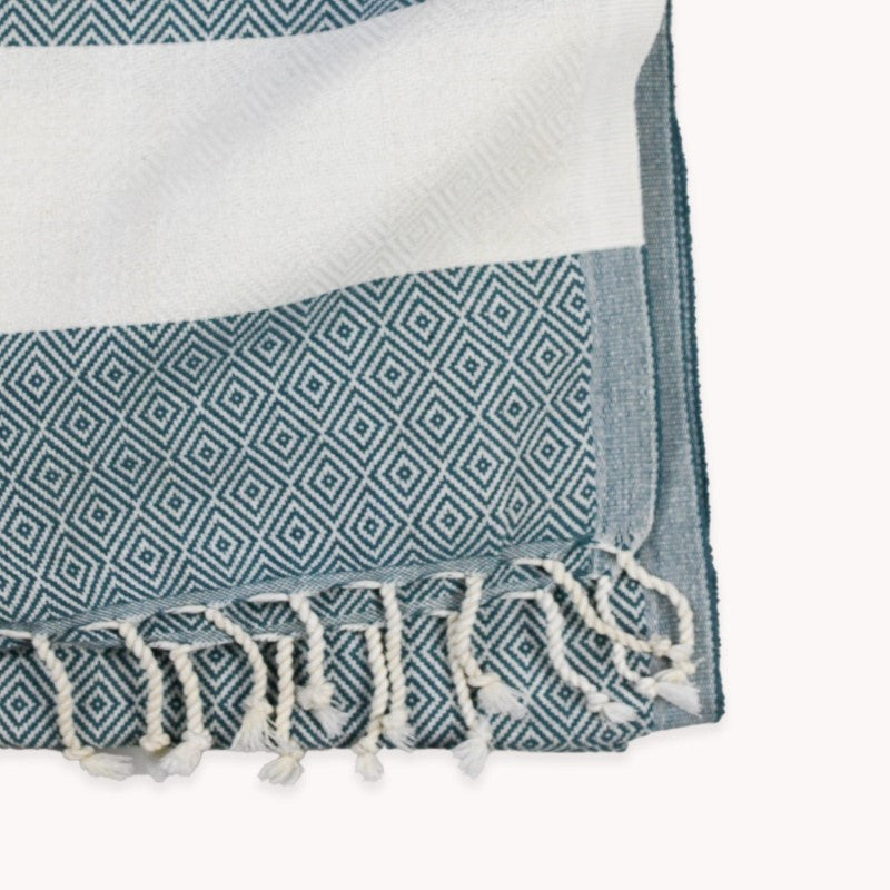 Pokoloko Diamond Turkish Towel, Prussian