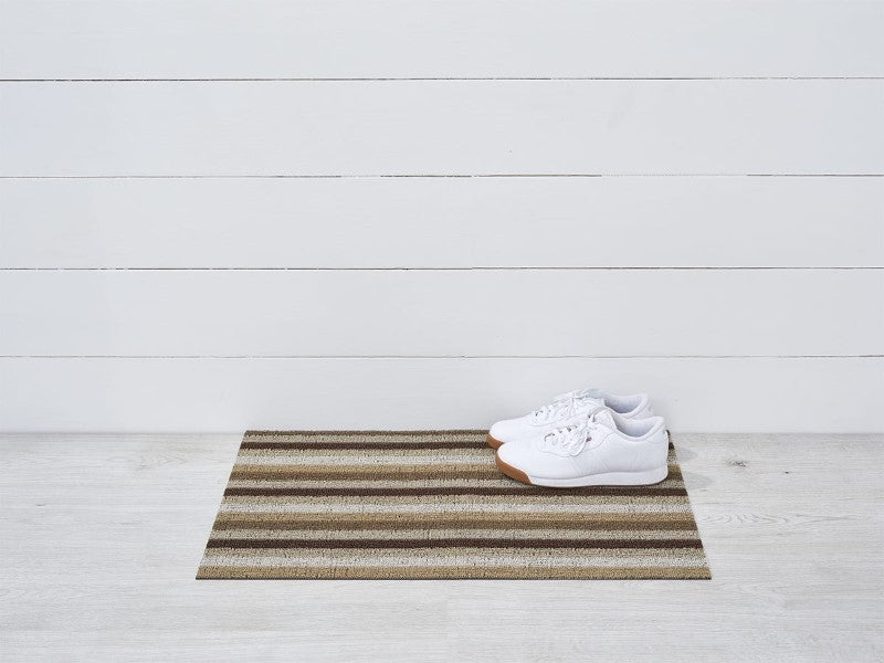 Chilewich Even Stripe Shag Mat, Mocha