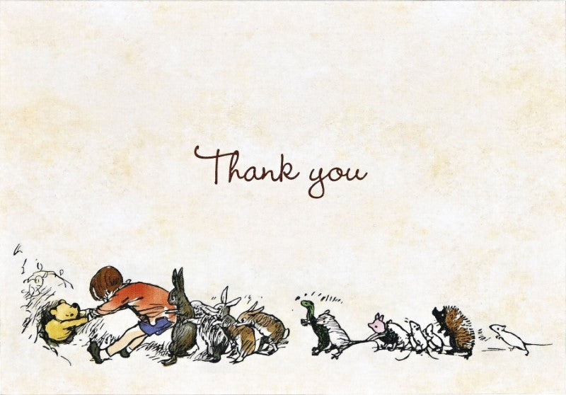 Pooh Bear Thank You Note Cards, Box of 14