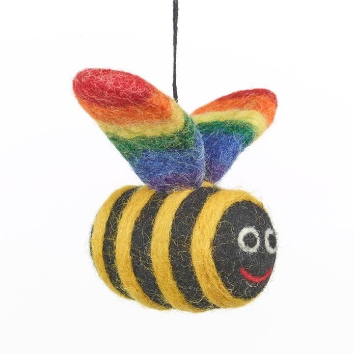 Rainbow Bumblebee Handmade Ornament
