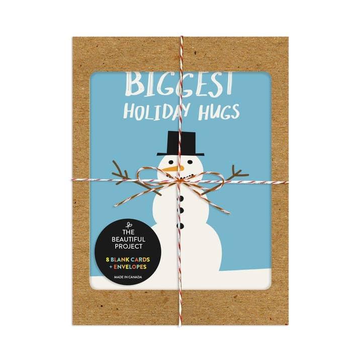 Snowman Hugs Holiday Cards, Box of 8