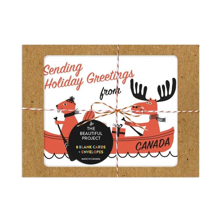 Greetings From Canada Canoe Holiday Cards, Box of 8