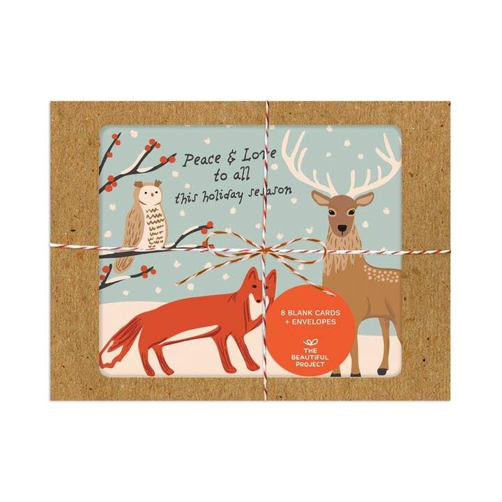Woodland Holiday Cards, Box of 8