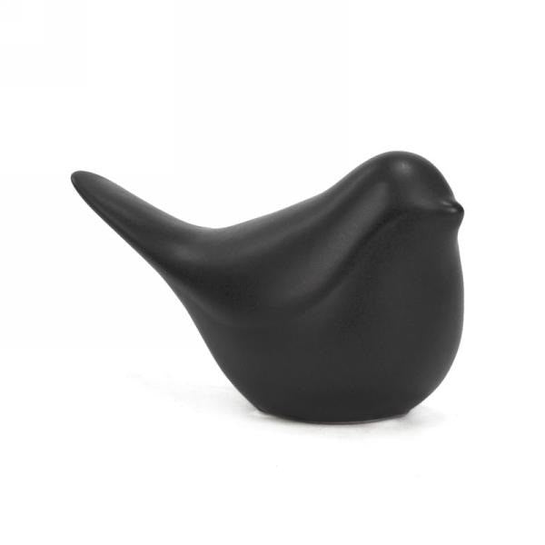 Matte Black Ceramic Bird
