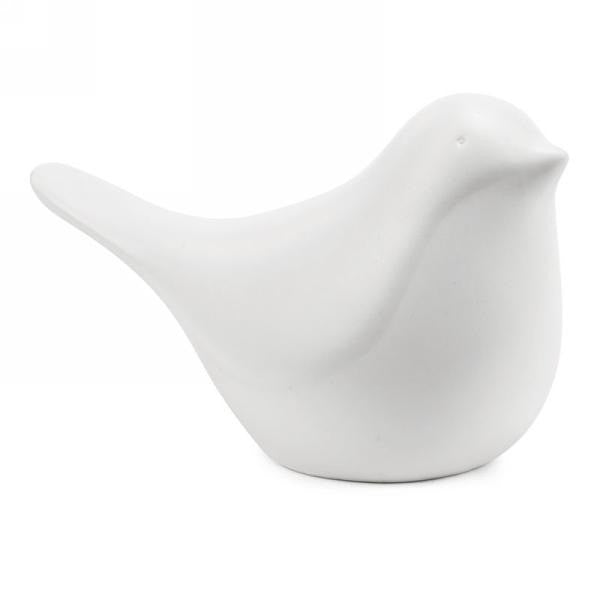 Matte White Ceramic Bird