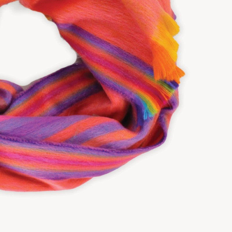 Pokoloko Seamless Alpaca Multi Stripe Scarf, Sunset