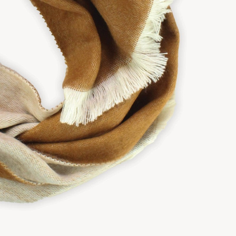 Pokoloko Reversible Alpaca Seamless Scarf, Cafe Au Lait