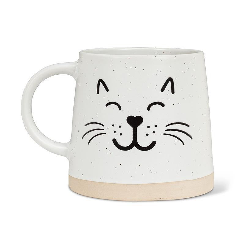Wide Base Mug with Cat Face
