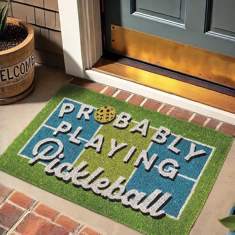 Probably Playing Pickleball Coir Doormat