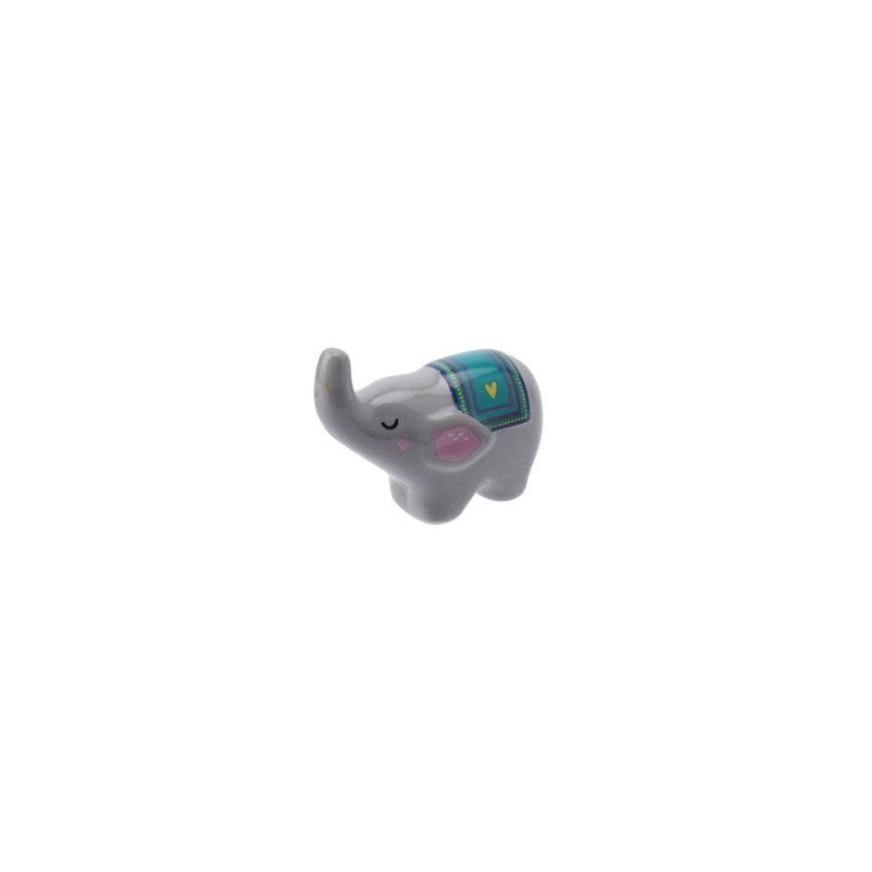 Live Happy Lucky Elephant Ceramic Charm