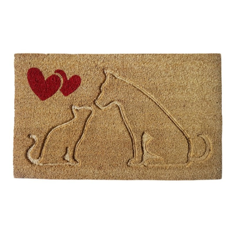 Cat &amp; Dog Lover Coir Doormat