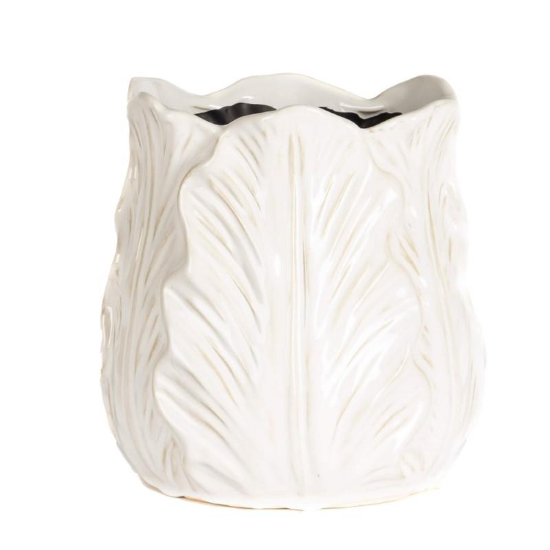 Cream Cabbage Leaf Pot
