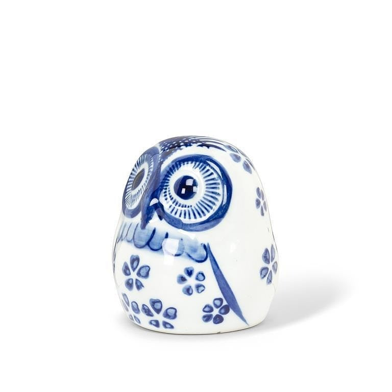 Porcelain Owl Figurine, 3"H
