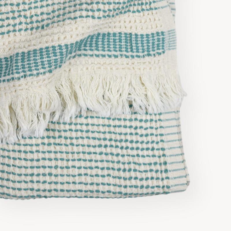 Pokoloko Richmond Road Waffle Towel - Glacial Green