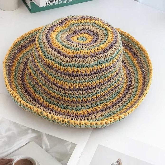 Summer Vibes Crocheted Straw Hat