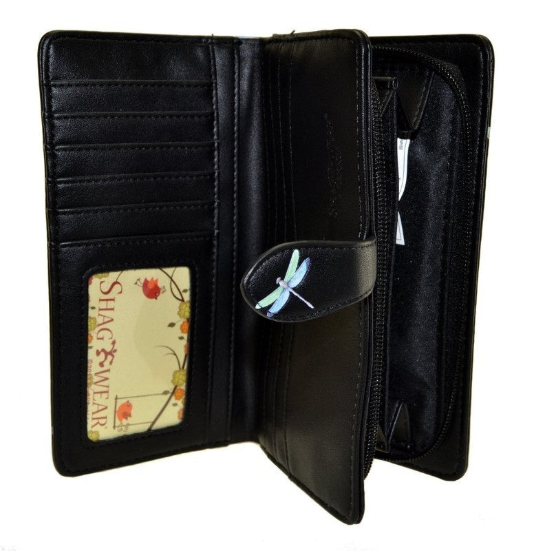Dragonflies Black Large Wallet