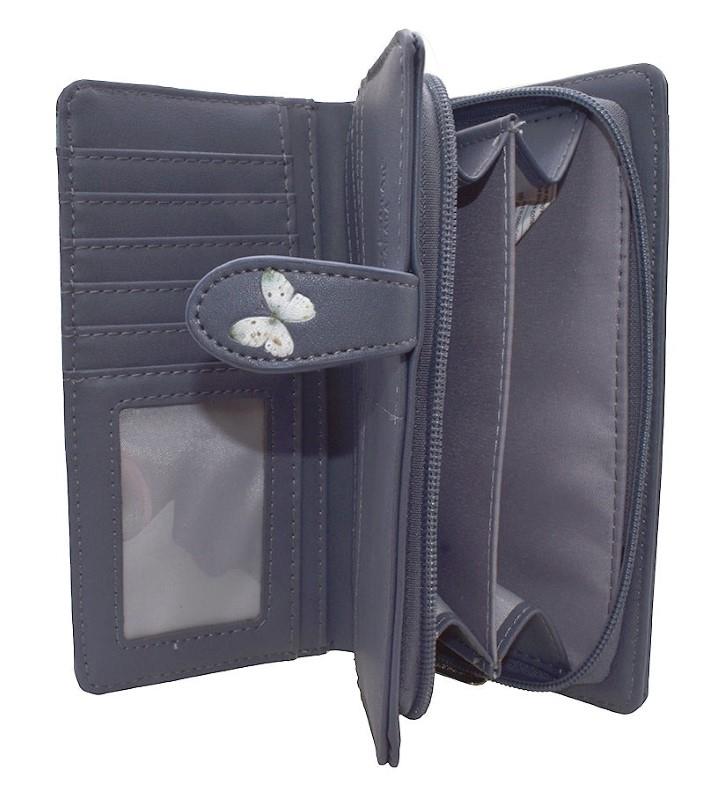 Garden Birds Large Grey Wallet