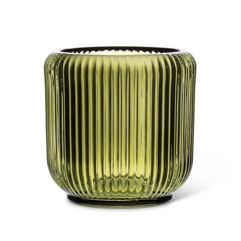 Large Ribbed Votive, 3.25"D